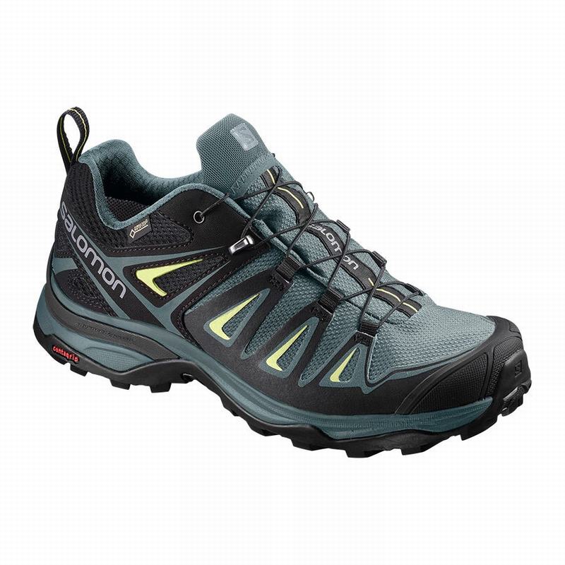Salomon Israel X ULTRA 3 GORE-TEX - Womens Hiking Shoes - Green/Black (WAFT-61280)